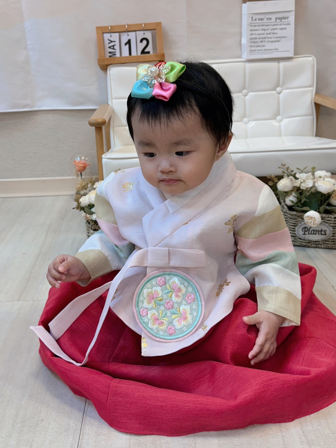 韓式女寶抓周服裝