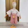 【日系花紋寶寶和服套裝｜溫柔奶茶粉・週歲派對、抓周必備】